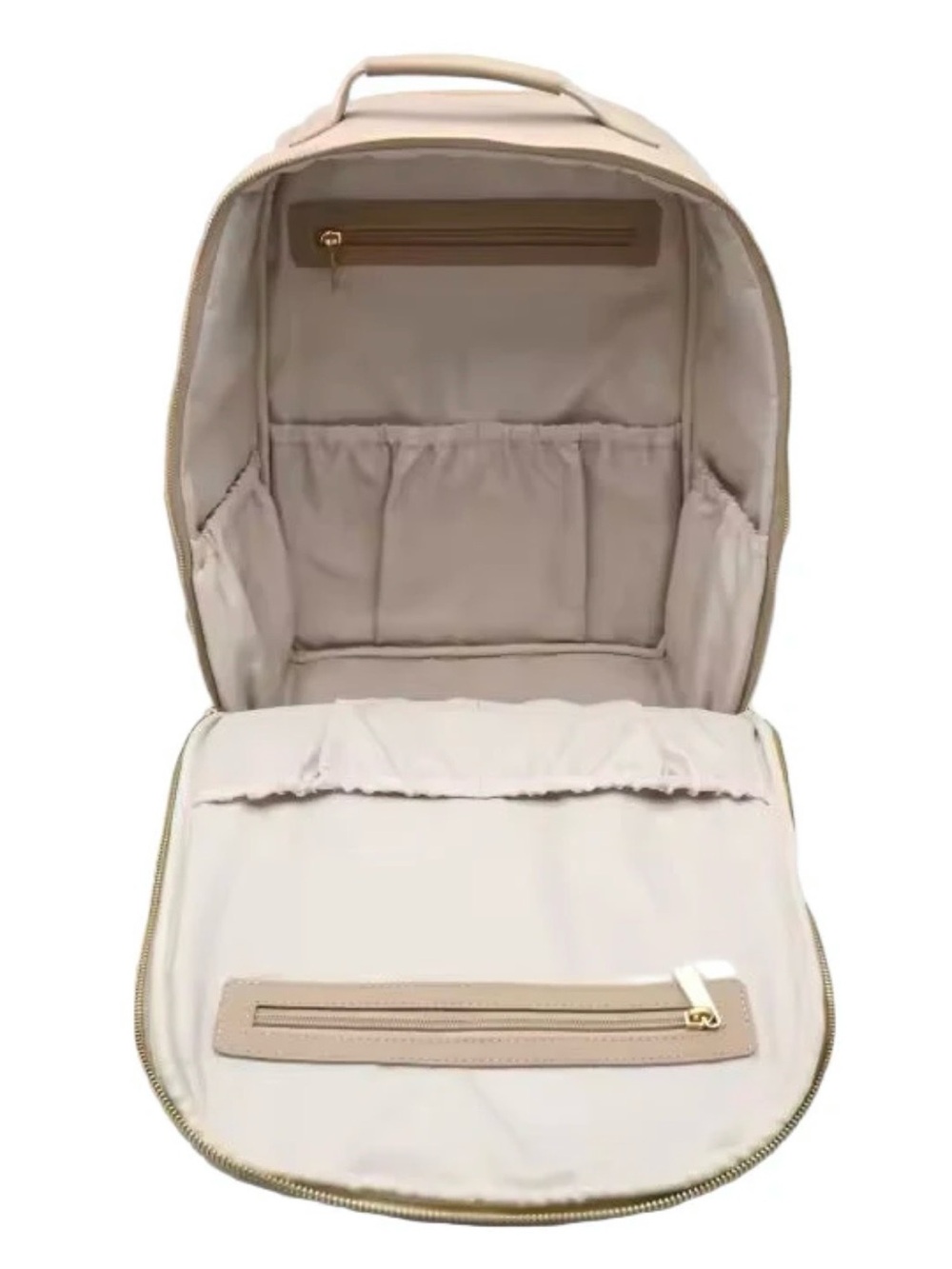 Leather Baby Backpack in Beige with Brown Accessories - Picture 4 of 6